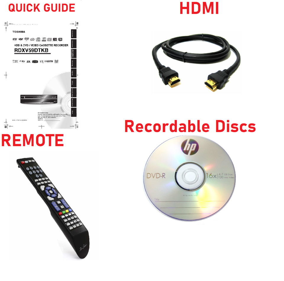 Toshiba RDXV59 DVD VHS HDD Recorder Freeview HDMI Copy VHS to DVD