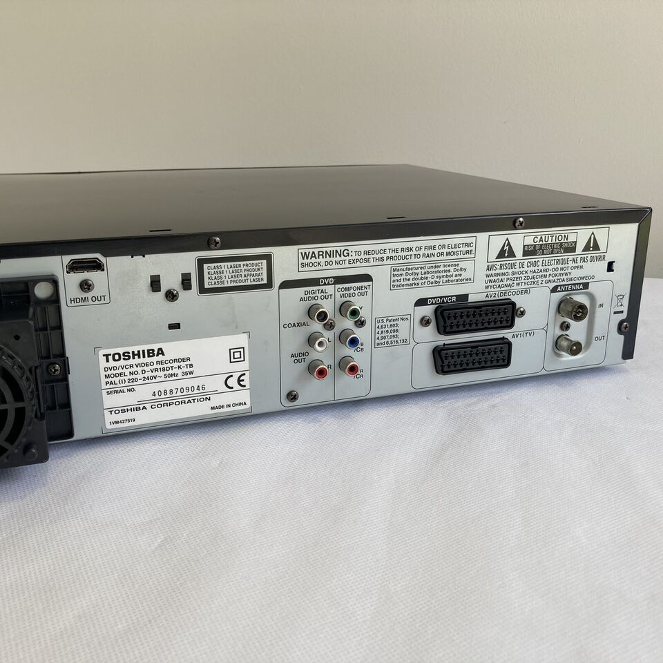 Toshiba DVR18DT DVD VHS Recorder Copy VHS to DVD