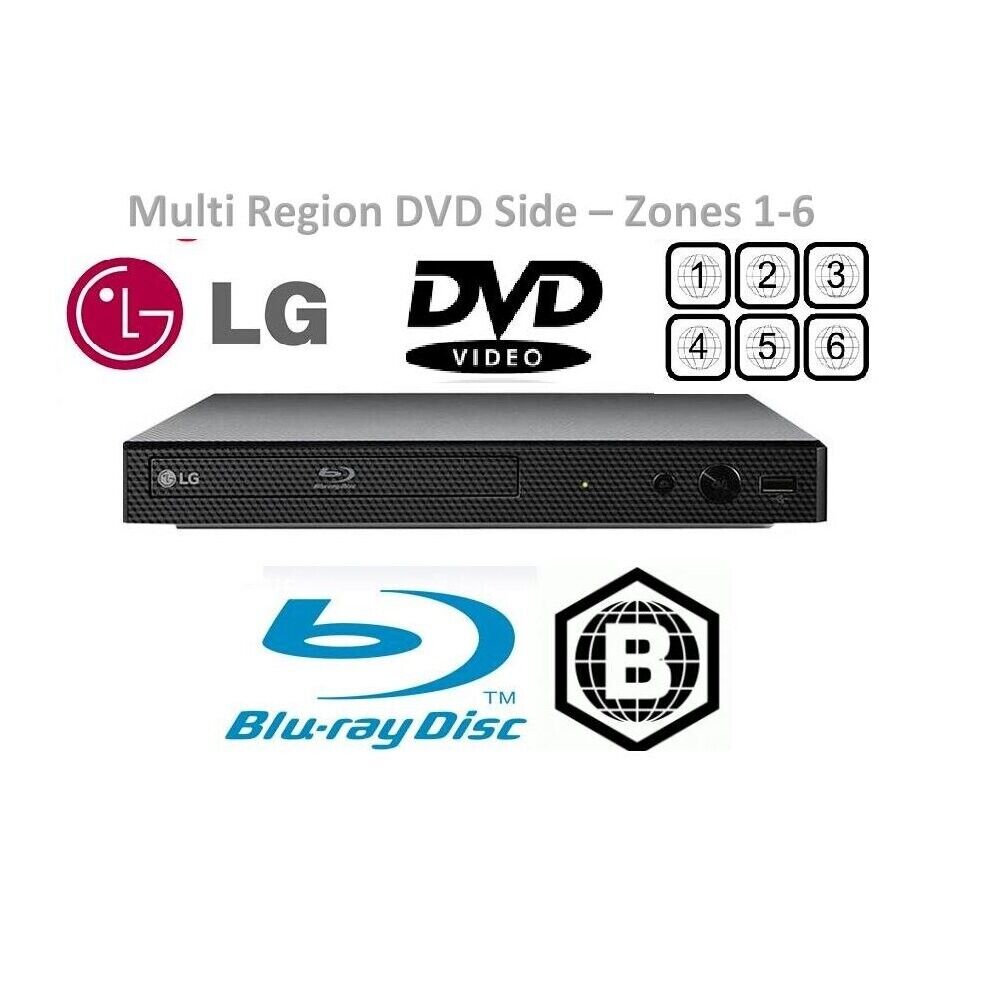 LG BP255  Blu-ray player region B / Multi ALL Region Free for DVD playback only