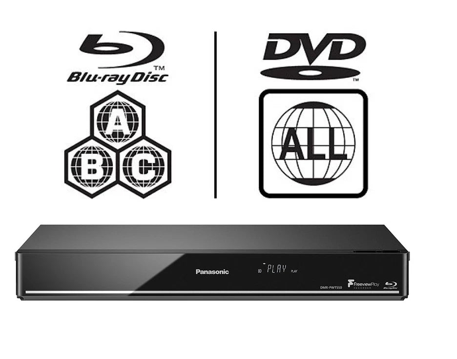 Panasonic Multi Regional Blu-ray Player Abc Dvd 1-6 Dmr-pwt550 Freeview Recorder