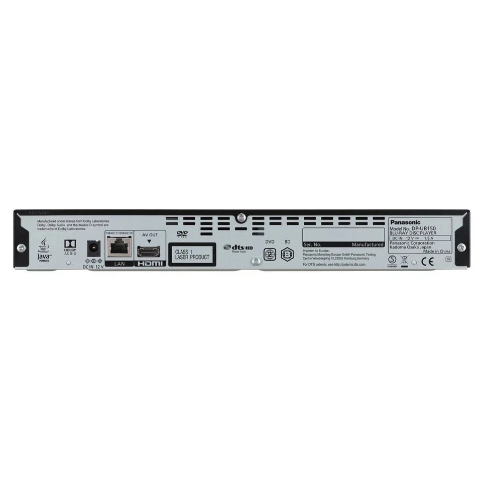 Panasonic Dp-Ub150 4k Blu-ray Player Multi Regional Region Free Usb Ethernet Uhd (Refurbished)