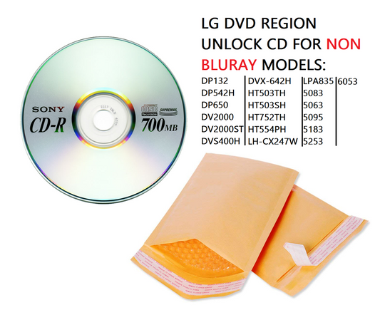 LG DVD Region Code Unlock DP542H & DP132