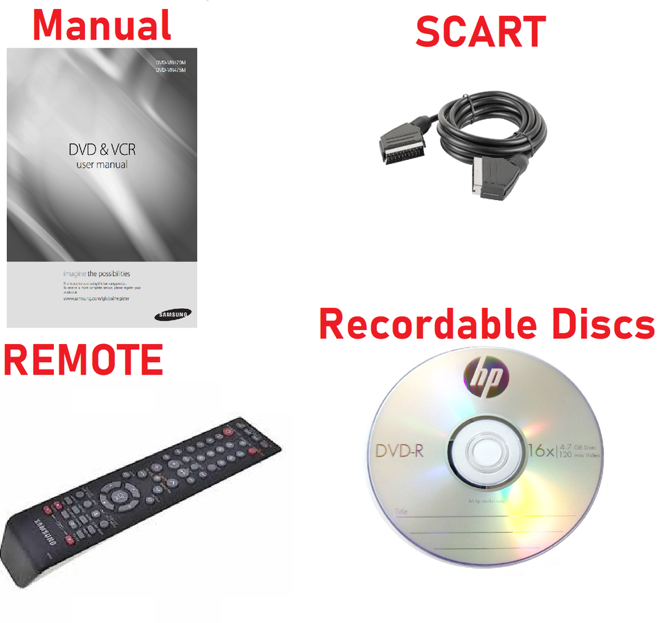 Samsung DVD-VR475M DVD VHS Recorder Copy VHS to DVD (Refurbished)